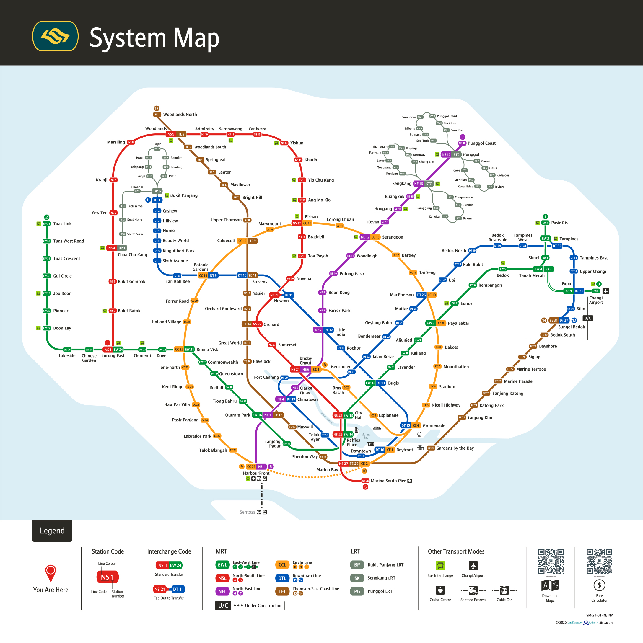 Singapore MRT System Map